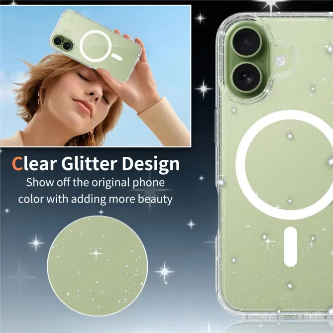 Coque iPhone 17 MagSafe scintillante transparente | STARDUST