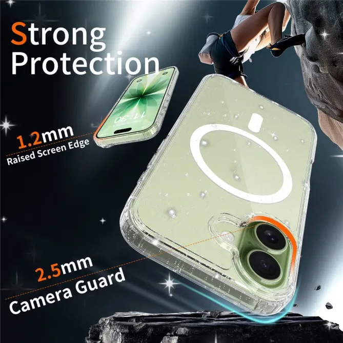 Coque iPhone 17 MagSafe scintillante transparente | STARDUST