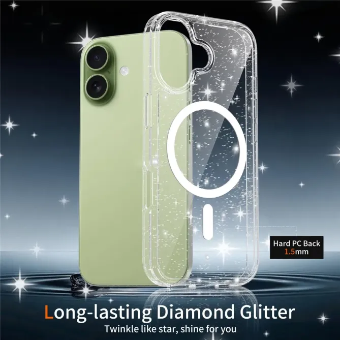Coque iPhone 17 MagSafe scintillante transparente | STARDUST