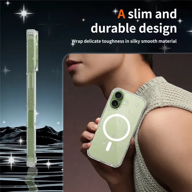 Coque iPhone 17 MagSafe scintillante transparente | STARDUST