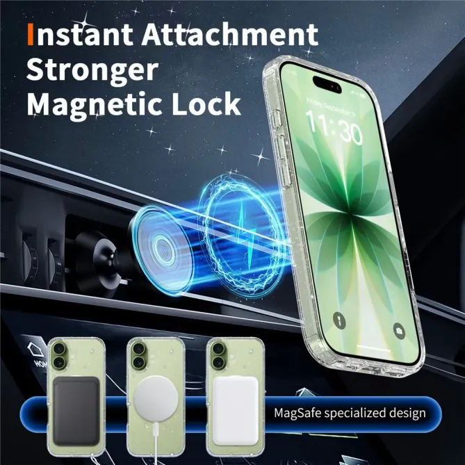 Coque iPhone 17 MagSafe scintillante transparente | STARDUST