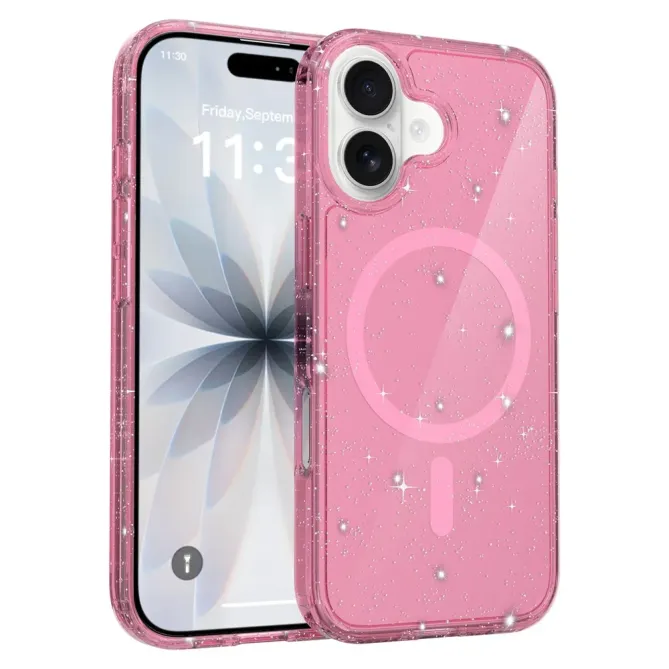 Coque iPhone 17 MagSafe scintillante transparente | STARDUST