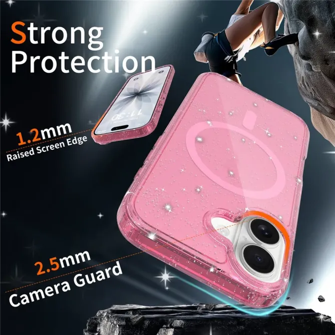 Coque iPhone 17 MagSafe scintillante transparente | STARDUST