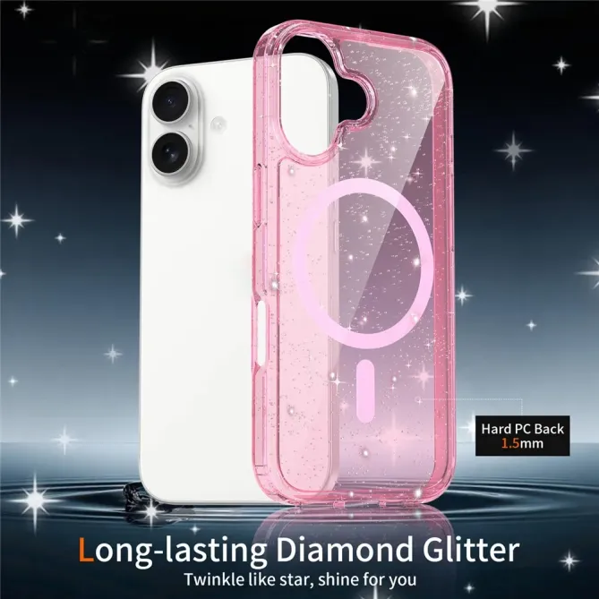 Coque iPhone 17 MagSafe scintillante transparente | STARDUST