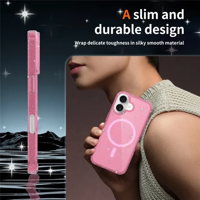 Coque iPhone 17 MagSafe scintillante transparente | STARDUST