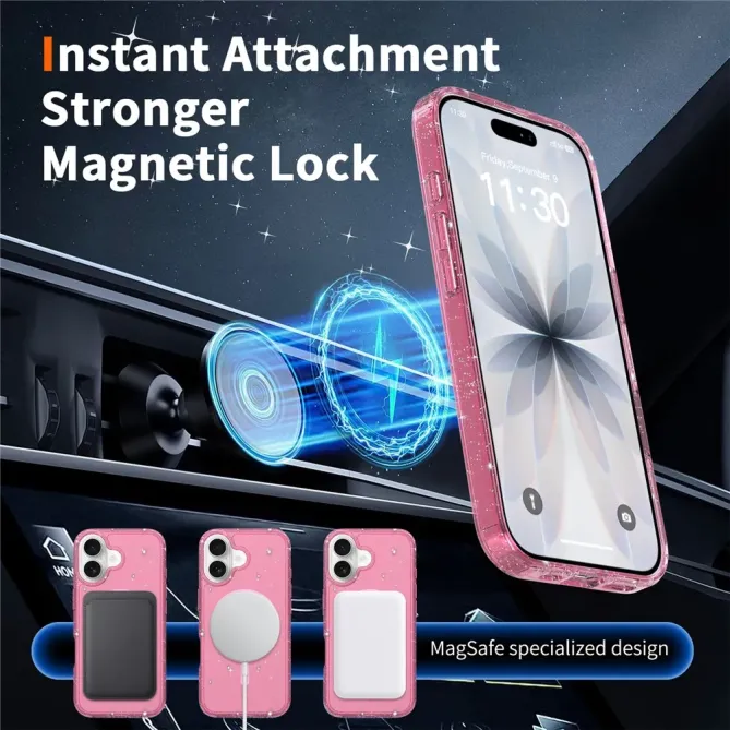 Coque iPhone 17 MagSafe scintillante transparente | STARDUST