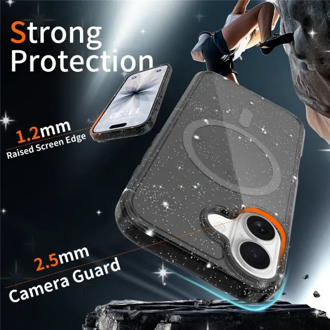 Coque iPhone 17 MagSafe scintillante transparente | STARDUST