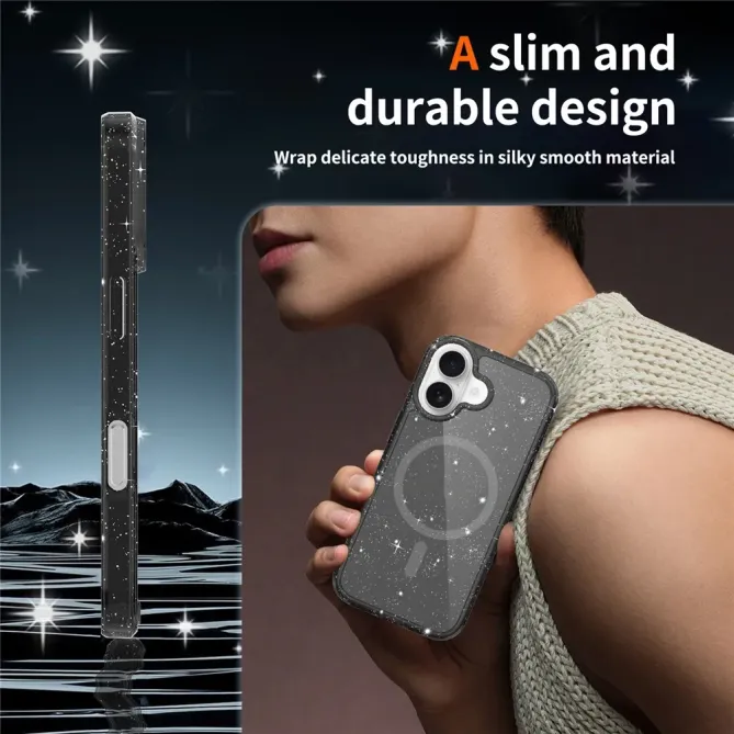 Coque iPhone 17 MagSafe scintillante transparente | STARDUST
