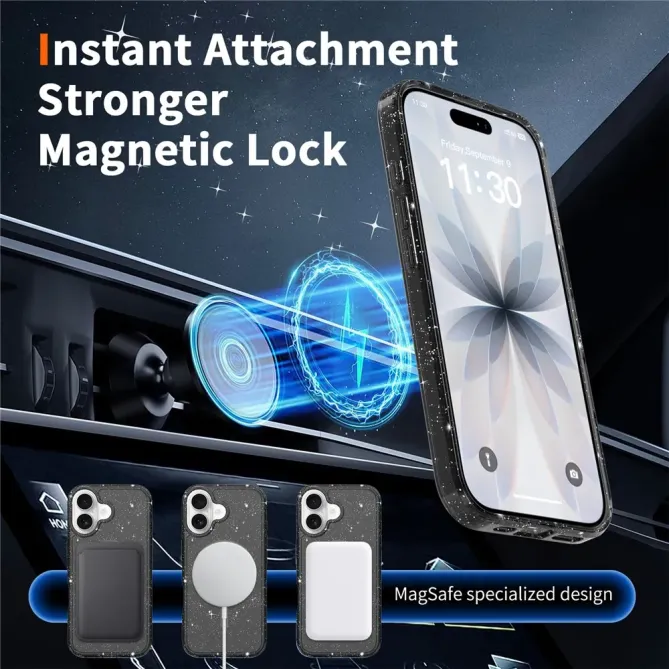Coque iPhone 17 MagSafe scintillante transparente | STARDUST