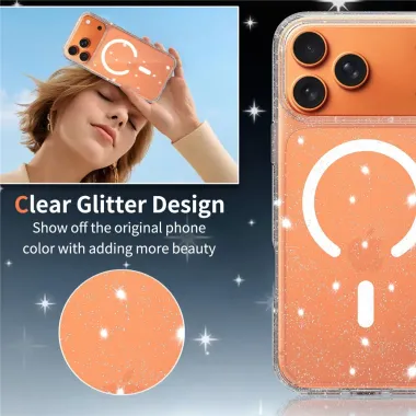 Coque iPhone 17 Pro Max MagSafe scintillante transparente | STARDUST Transparent - photo 2