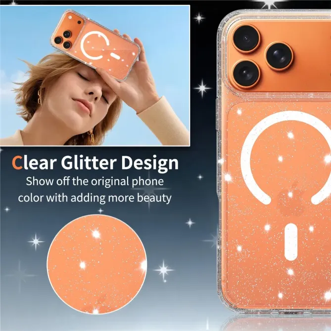 Coque iPhone 17 Pro Max MagSafe scintillante transparente | STARDUST