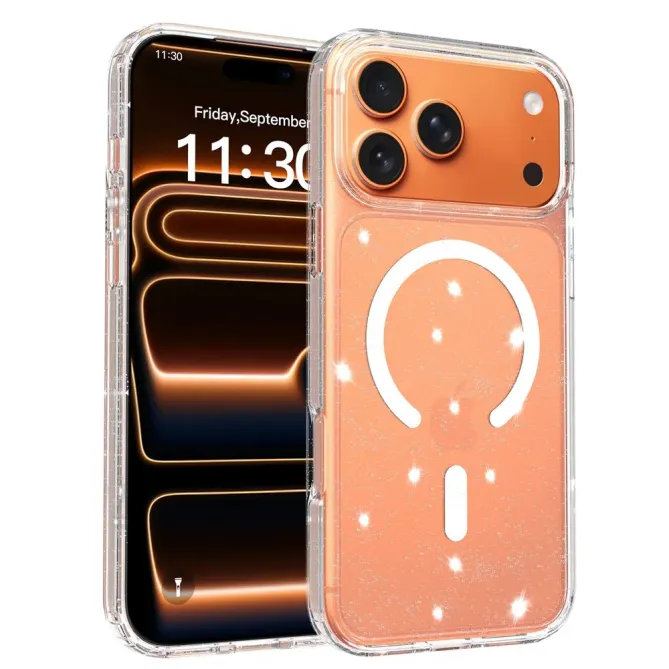 Coque iPhone 17 Pro Max MagSafe scintillante transparente | STARDUST