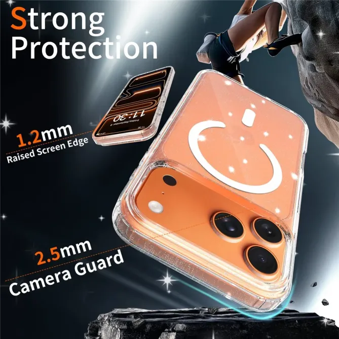 Coque iPhone 17 Pro Max MagSafe scintillante transparente | STARDUST
