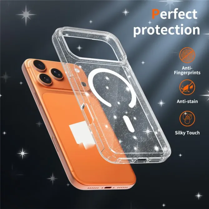 Coque iPhone 17 Pro Max MagSafe scintillante transparente | STARDUST