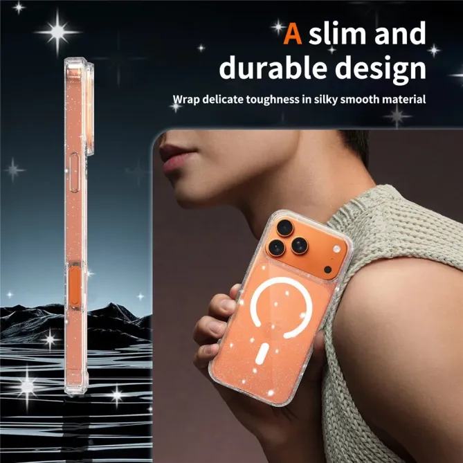 Coque iPhone 17 Pro Max MagSafe scintillante transparente | STARDUST