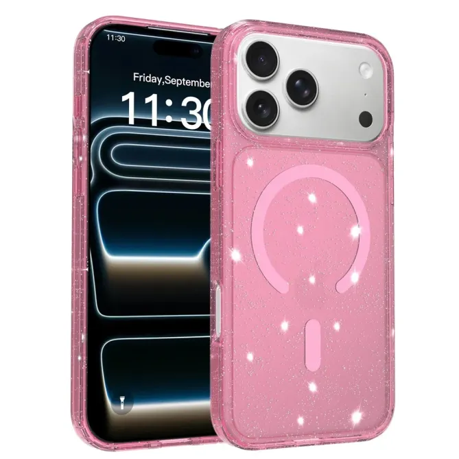 Coque iPhone 17 Pro Max MagSafe scintillante transparente | STARDUST