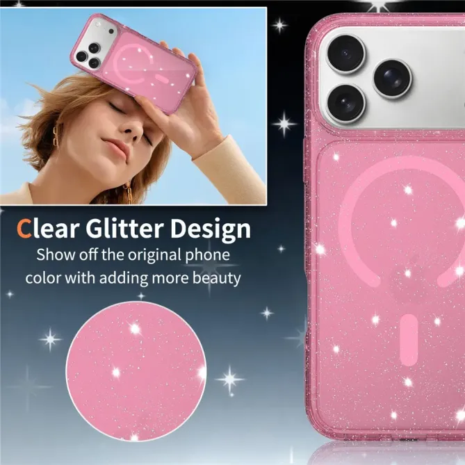 Coque iPhone 17 Pro Max MagSafe scintillante transparente | STARDUST