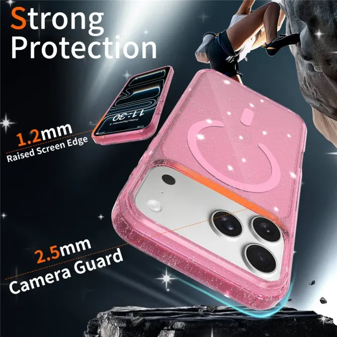 Coque iPhone 17 Pro Max MagSafe scintillante transparente | STARDUST