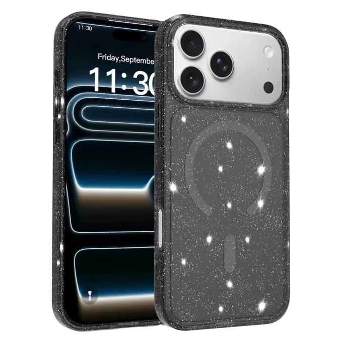 Coque iPhone 17 Pro Max MagSafe scintillante transparente | STARDUST