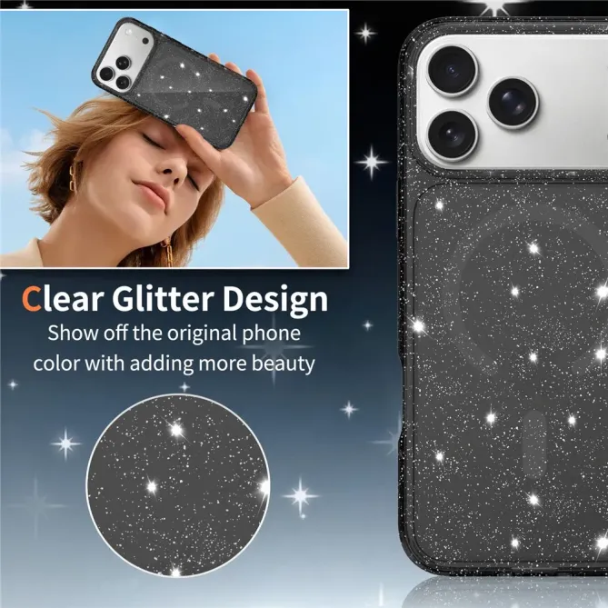 Coque iPhone 17 Pro Max MagSafe scintillante transparente | STARDUST