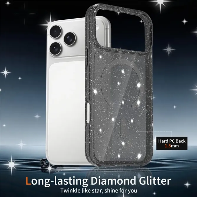 Coque iPhone 17 Pro Max MagSafe scintillante transparente | STARDUST