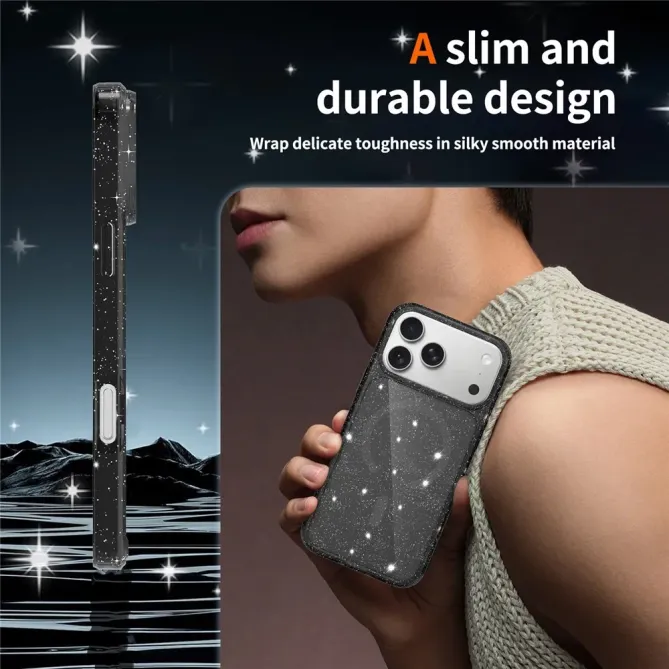 Coque iPhone 17 Pro Max MagSafe scintillante transparente | STARDUST