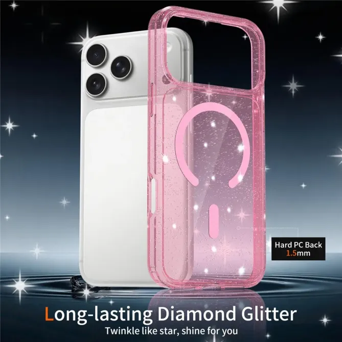 Coque iPhone 17 Pro MagSafe scintillante transparente | STARDUST