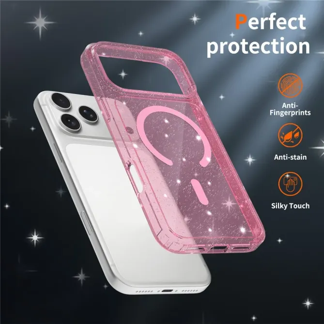 Coque iPhone 17 Pro MagSafe scintillante transparente | STARDUST