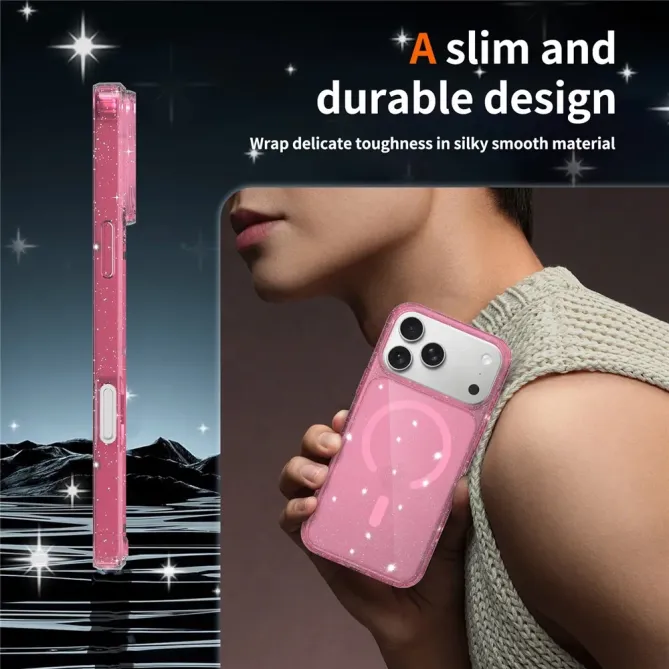 Coque iPhone 17 Pro MagSafe scintillante transparente | STARDUST