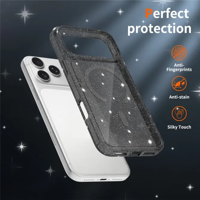 Coque iPhone 17 Pro MagSafe scintillante transparente | STARDUST