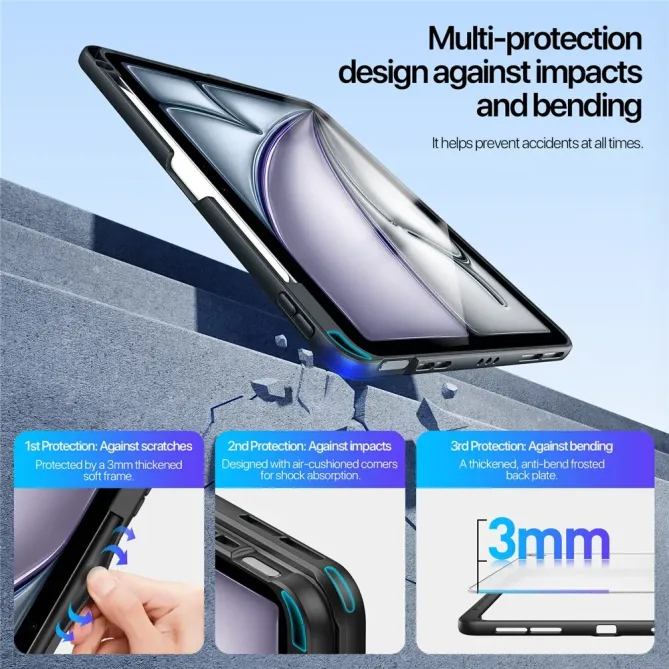 Coque iPad Air 11 et Pro 11 avec Support Flottant Multi-positions et D