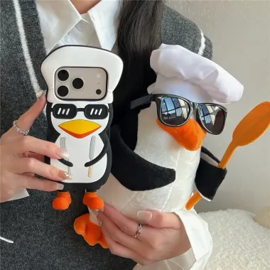 Coque iPhone 17 Pro Max silicone 3D pingouin cuisinier | COOKY