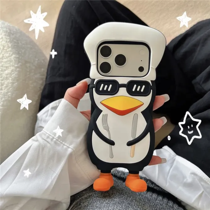 Coque iPhone 17 Pro Max silicone 3D pingouin cuisinier | COOKY