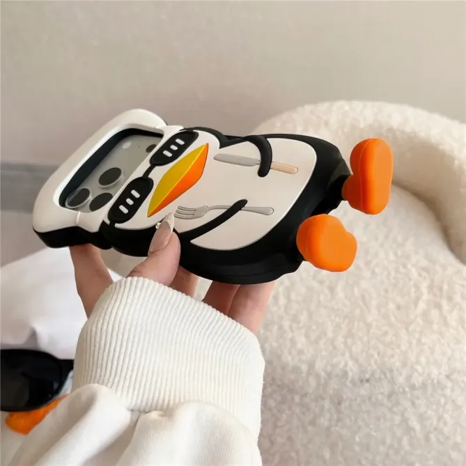 Coque iPhone 17 Pro Max silicone 3D pingouin cuisinier | COOKY