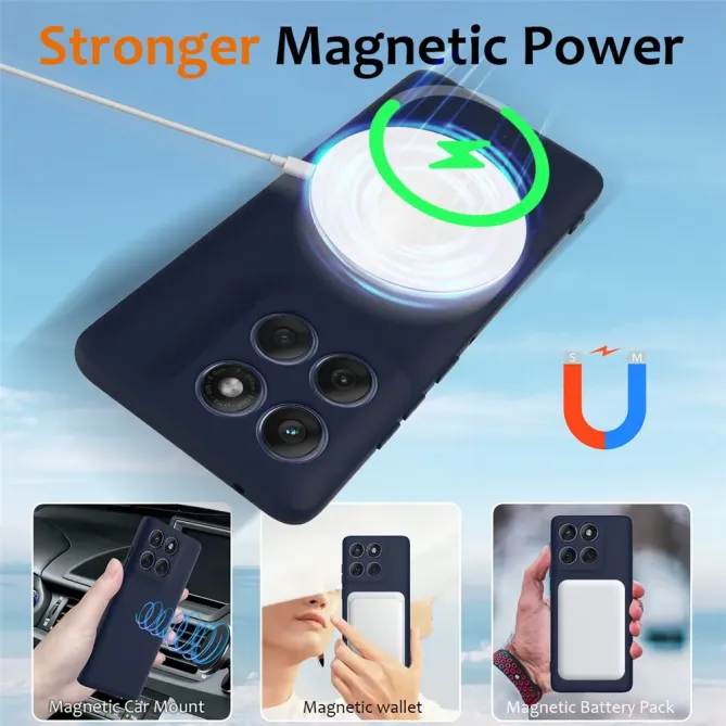 Coque Motorola Edge 70 Silicone Liquide MagSafe, Lanière