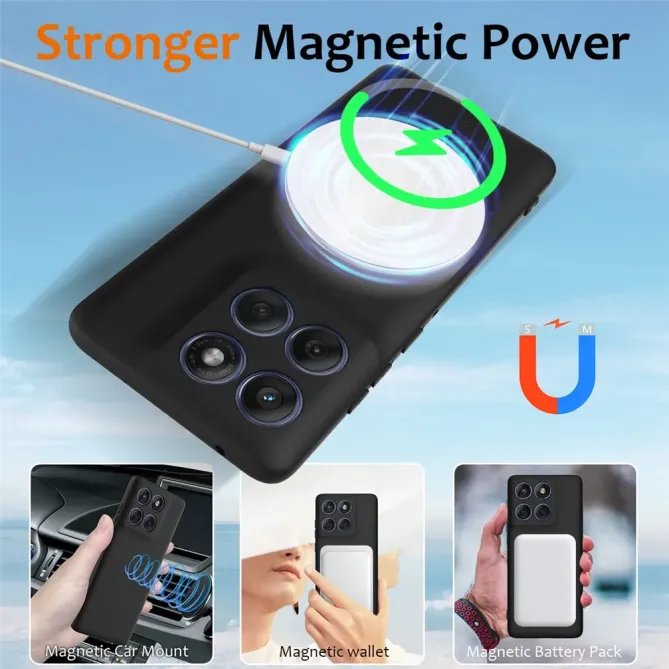 Coque Motorola Edge 70 Silicone Liquide MagSafe, Lanière