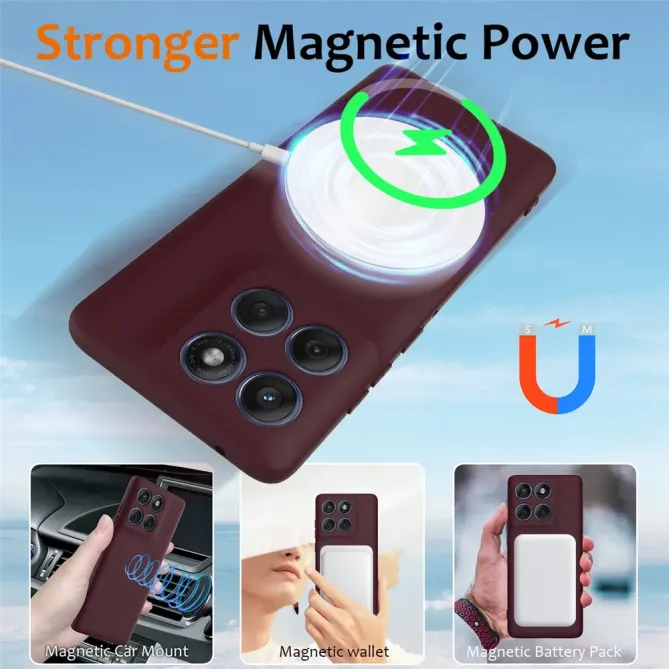 Coque Motorola Edge 70 Silicone Liquide MagSafe, Lanière