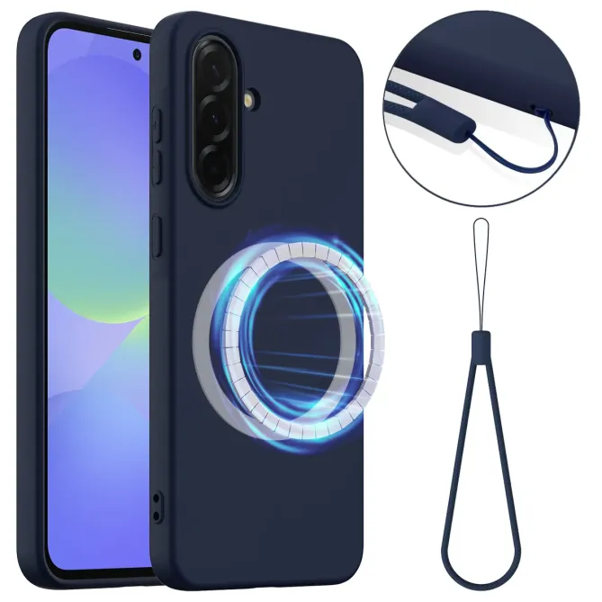 Coque Samsung Galaxy A57 Silicone Liquide MagSafe, Lanière