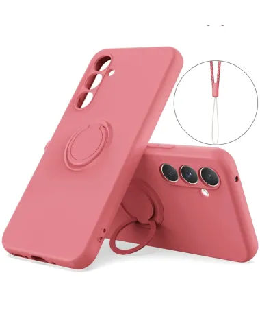 Coque Samsung Galaxy A57 silicone liquide avec anneau