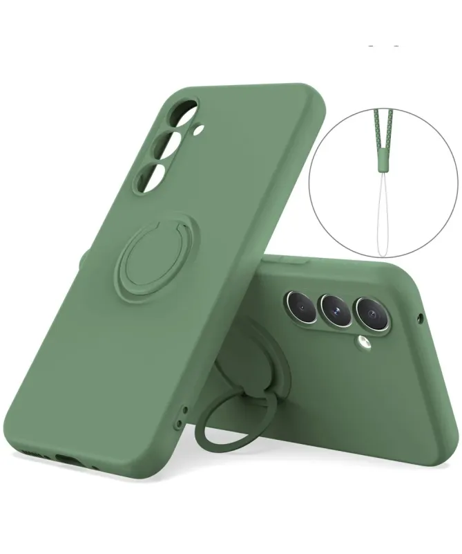 Coque Samsung Galaxy A57 silicone liquide avec anneau