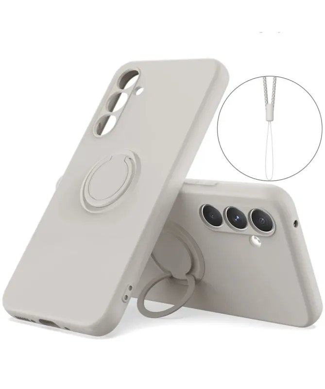 Coque Samsung Galaxy A57 silicone liquide avec anneau