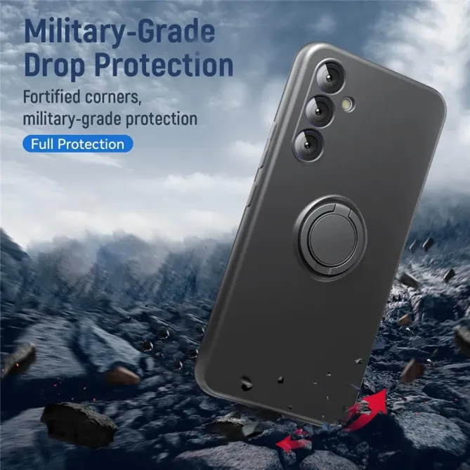 Coque Samsung Galaxy A37 Silicone Liquide avec Anneau et Verre Trempé