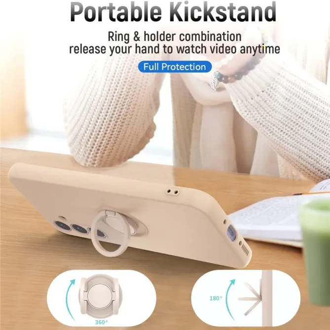 Coque Samsung Galaxy S24 FE Silicone Liquide avec Anneau et Verre Trem