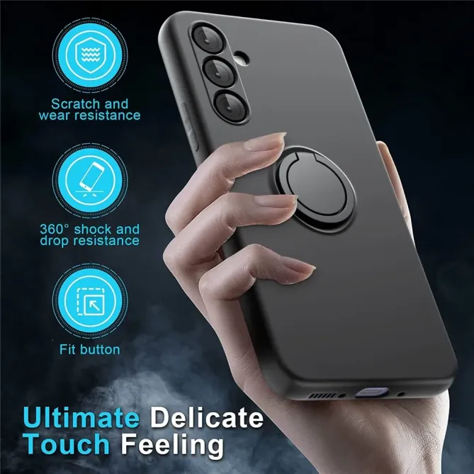 Coque Samsung Galaxy S24 FE Silicone Liquide avec Anneau et Verre Trem