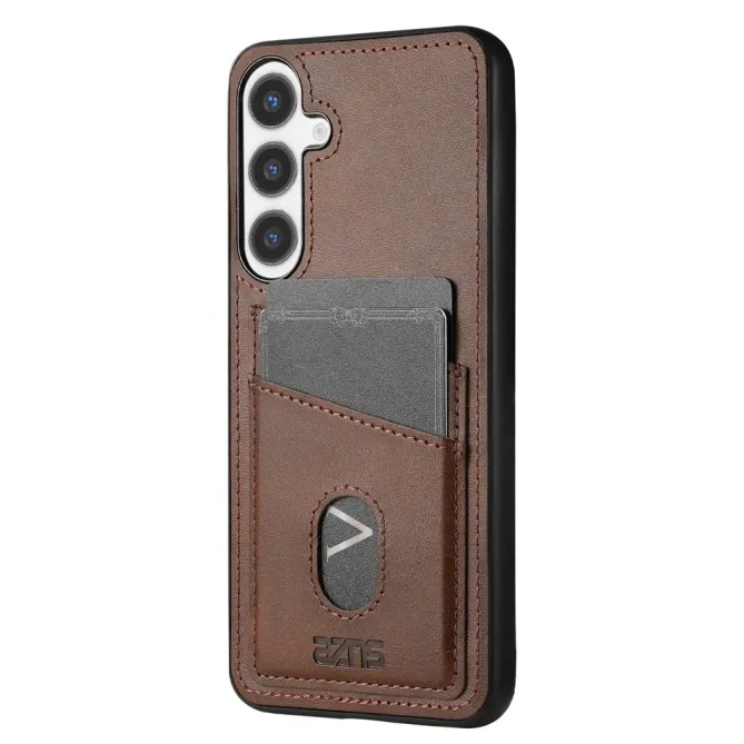 Coque Samsung Galaxy A57 Effet Cuir avec Double Porte-cartes Dorsal