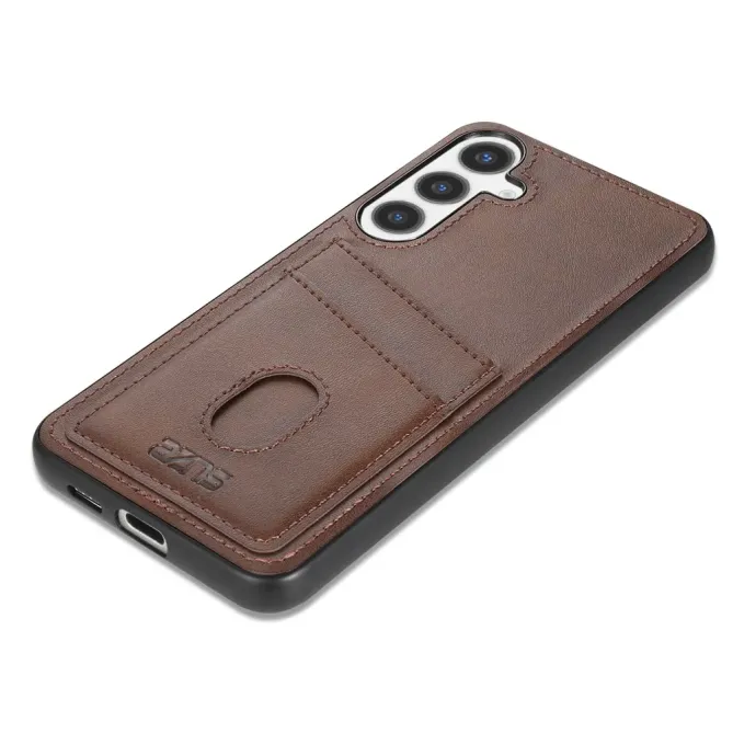 Coque Samsung Galaxy A57 Effet Cuir avec Double Porte-cartes Dorsal