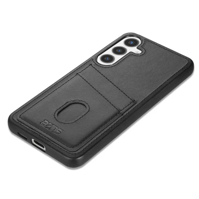 Coque Samsung Galaxy A57 Effet Cuir avec Double Porte-cartes Dorsal