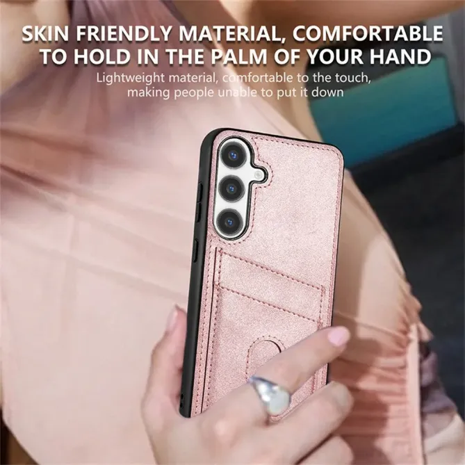 Coque Samsung Galaxy A57 Effet Cuir avec Double Porte-cartes Dorsal