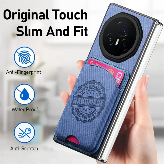Coque Honor Magic V3 texture denim porte-cartes | INDIGO