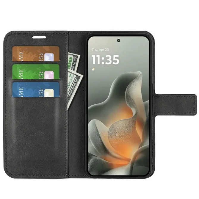 Housse Motorola Edge 70 Simili Cuir Grainé Stand Porte-Cartes